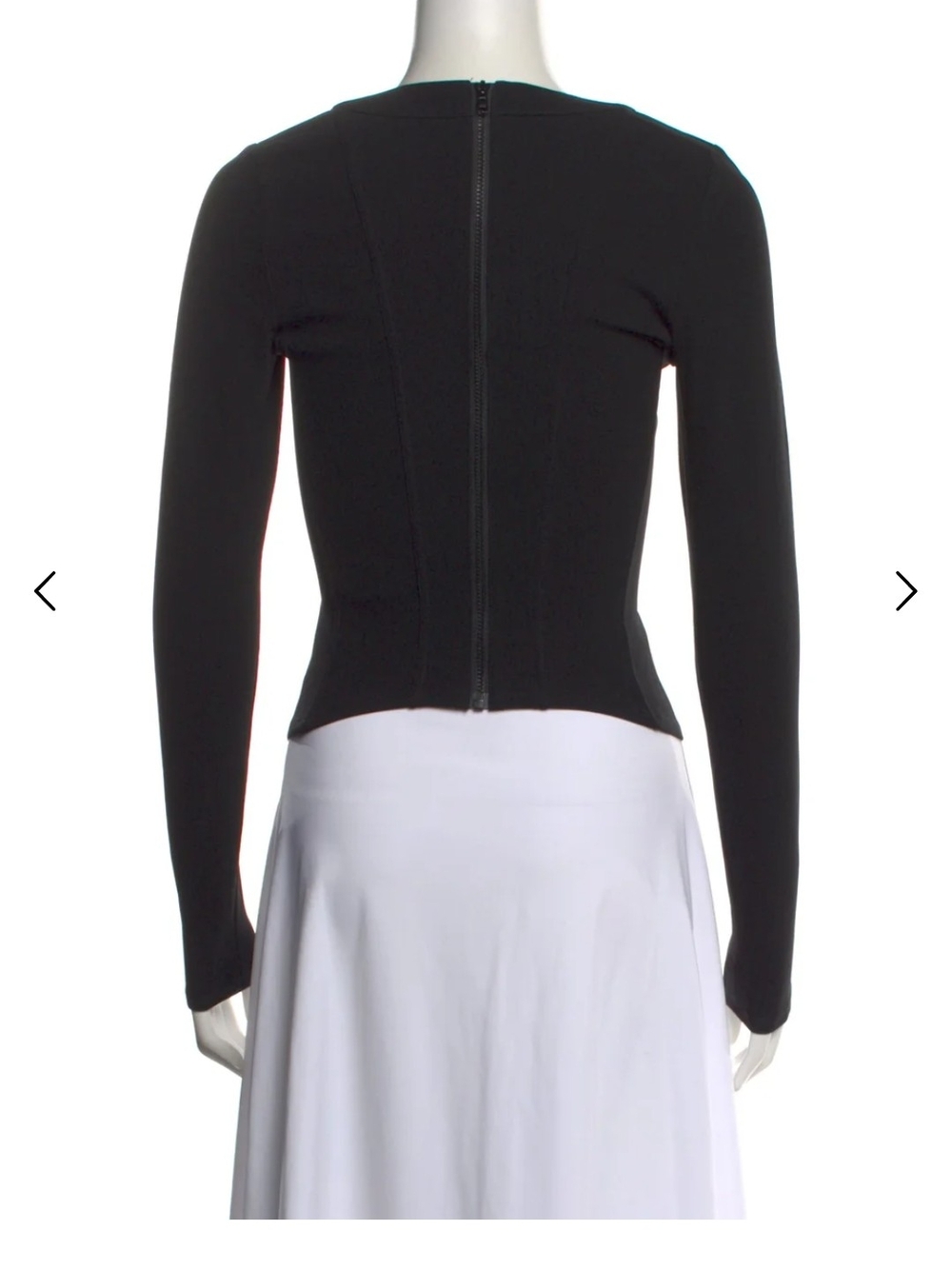 Helmut Lang Premium Black Long-Sleeve Scoop Neck With Back Zipper